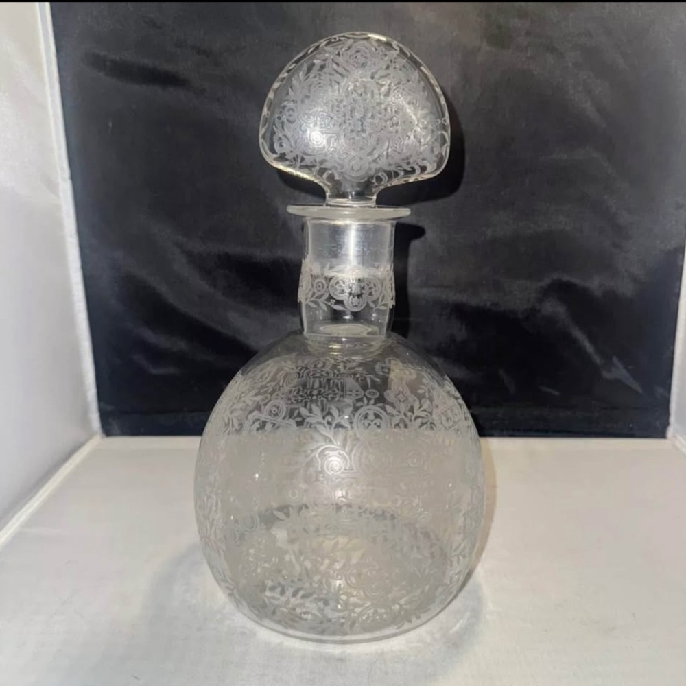 Elegant Baccarat Etched Glass Decanter